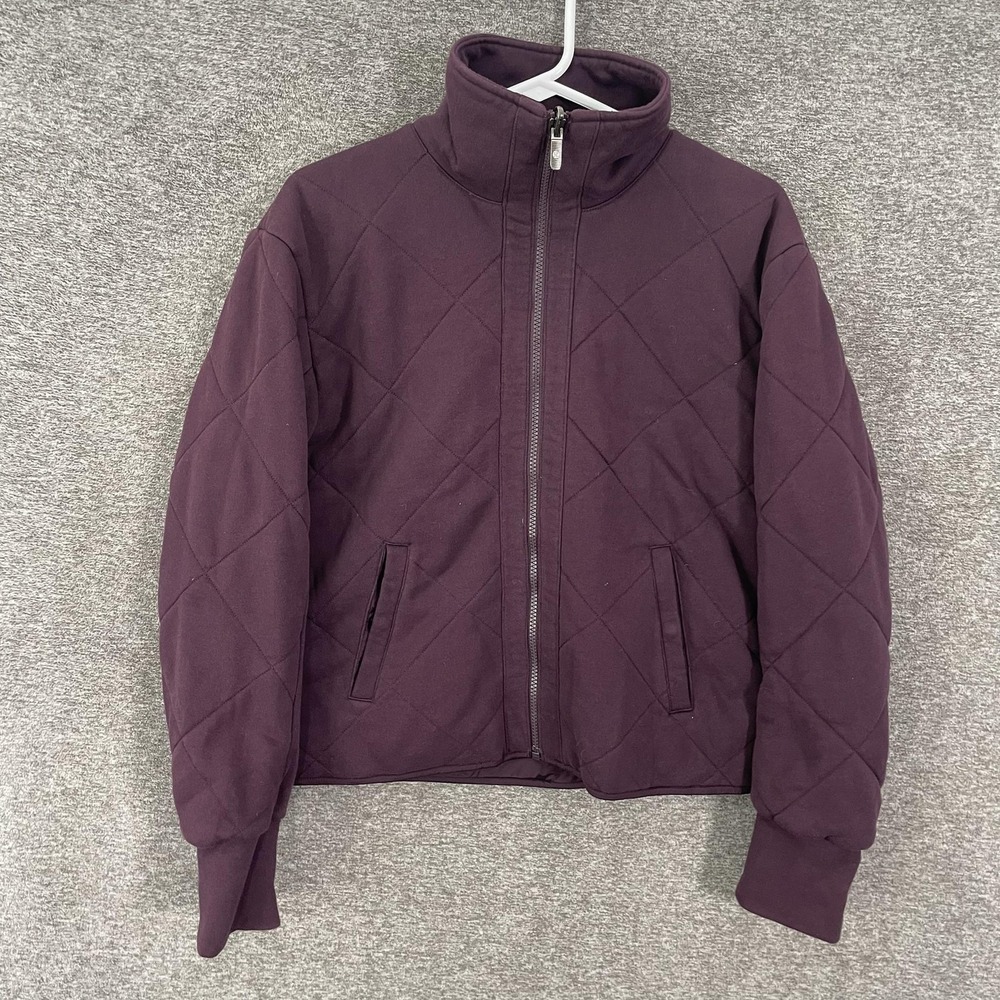 Lululemon Forever Warm Jacket Womens 8 Purple Quilted Full Zip Short Puffer